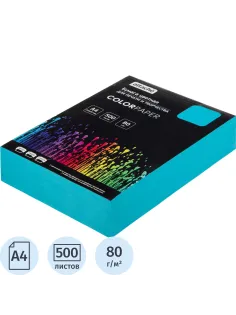 Бумага цветная Attache (голубой интенсив), 80г, А4, 500 л