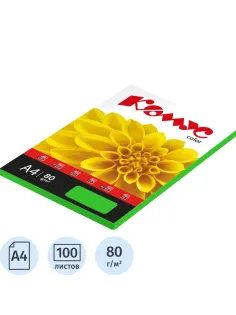 Бумага цветная Комус Color (зеленый интенсив), 80г, А4, 100 л.