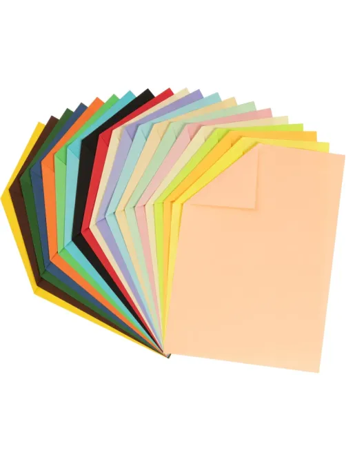 Бумага цветная Комус Класс ColorPics А4,20л,20цв,тонированная в массе
