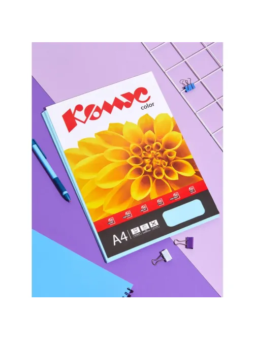 Бумага цветная Комус Color (голубая пастель), 80г, А4, 50 л.