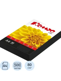 Бумага цветная Комус Color (черный интенсив), 80г, А4, 500 л.