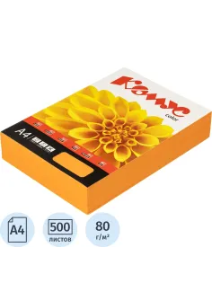 Бумага цветная Комус Color (шафран интенсив), 80г, А4, 500 л.