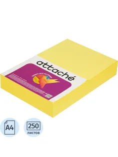 Бумага цветная Attache (А4,160г, желтый интенсив) 250л/уп