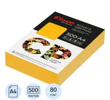 Бумага цветная Комус CP (А4,80г,солнечно-желтый интен. SY40) 500л