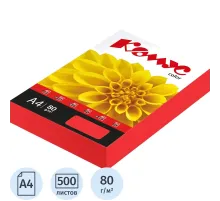 Бумага цветная Комус Color (красный интенсив), 80г, А4, 500 л.