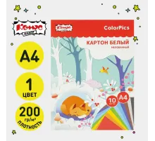 Картон белый Комус Класс ColorPics 10л А4 мелован.папка