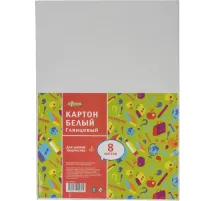 Картон белый №1School 8л,А4 мелованный Отличник 3шт/уп(897817)