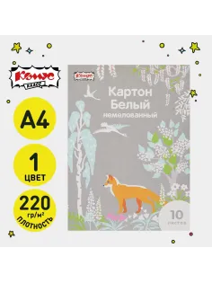 Картон белый  10л ,А4, Комус Класс Живая природа, немелованный