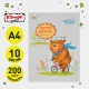 Картон цветной №1 School 10л,10цв,А4,двустор, в папке