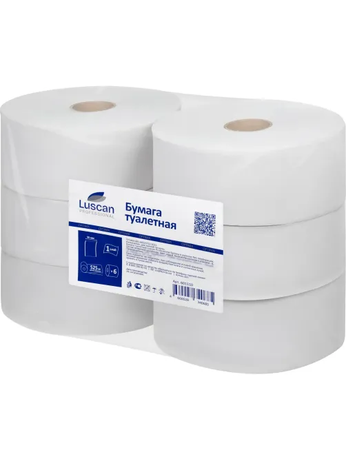 Бумага туалетная д/дисп Luscan Professional 1сл натур втул 525м 6рул/уп