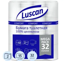 Бумага туалетная Luscan Comfort Megapack 2сл бел цел 15м 125л 32рул/уп