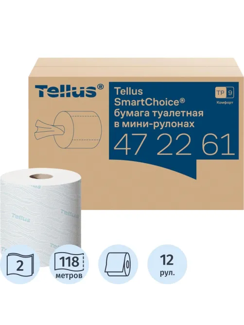 Бумага туалетная Торк/Tellus SmartOne/SmartChoice Комфорт2сл12рул/уп_472261