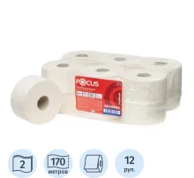 Бумага туалетная д/дисп Focus Mini Jumbo 2сл170м 12рул/уп_5036904/50202222