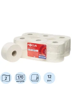 Бумага туалетная д/дисп Focus Mini Jumbo 2сл170м 12рул/уп_5036904/50202222