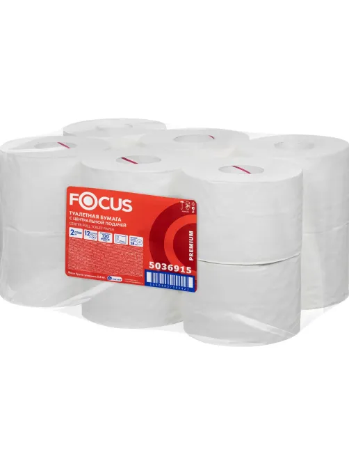Бумага туалетная д/дисп Focus Point 2сл бел 120м 12рул/уп_5036915/50202223