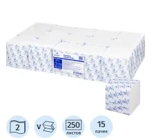 Бумага туалетная д/дисп Luscan Professional 2сл белая цел 250л 15пач/уп