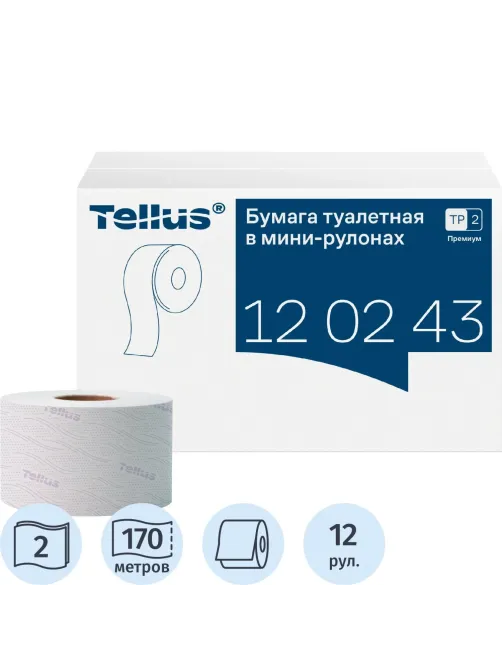 Бумага туалетная Торк/Tellus Премиум T2 2сл170м 850л 12рул/уп_110253/120243