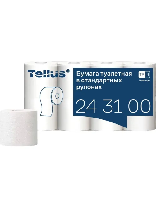 Бумага туалетная Tork/Tellus T4 3сл бел перф Премиум 15м94л 8рул/уп 243100