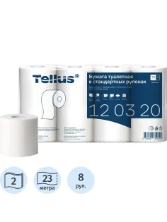 Бумага туалетная Торк/Tellus T4 2сл бел целлюл 23м 184л 8рул/уп 120320