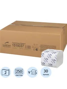 Бумага туалетная д/дисп Luscan Professional 2сл бел вт см 250л 30пач/уп