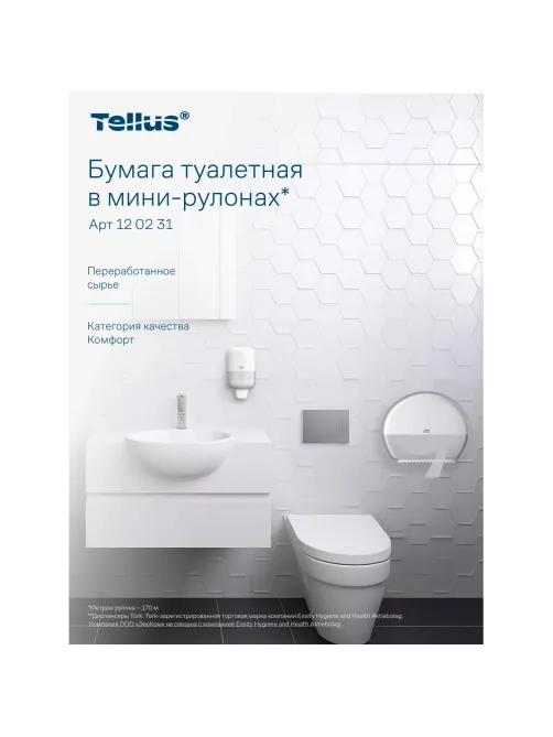 Бумага туалетная д/дисп Торк/Tellus T2 Комфорт в мини 2сл 12рул/уп_120231