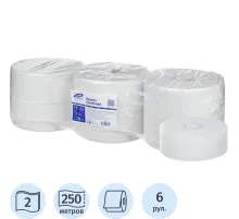Бумага туалетная д/дисп Luscan Professional 2сл бел втор втул 250м 6рул/уп