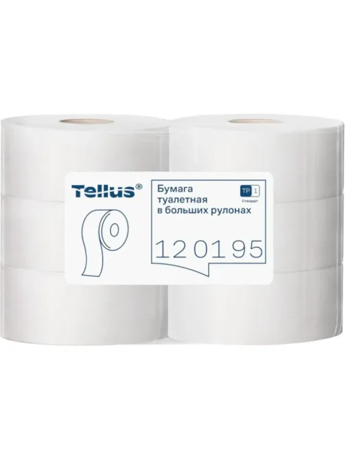 Бумага туалетная Торк/Tellus Стандарт T1 1сл белая 525м 6рул/уп_120195