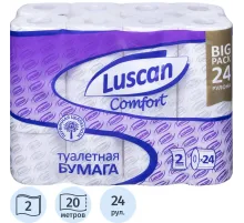 Бумага туалетная Luscan Comfort 2сл бел 100%цел втул 20,04м 167л 24шт/уп