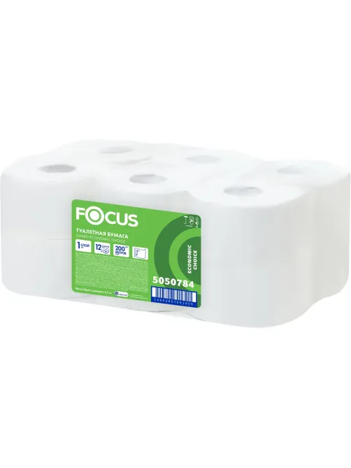Бумага туалетная д/дисп Focus Eco Jumbo 1сл 200м 12рул/уп_5050784/50202454