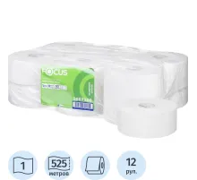 Бумага туалетная д/дисп Focus Eco Jumbo 1сл 525м 12рул/уп_5067300/50202614