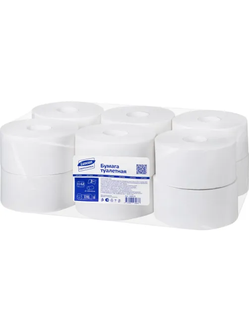 Бумага туалетная д/дисп Luscan Professional 2сл бел втор 170м 12рул/уп
