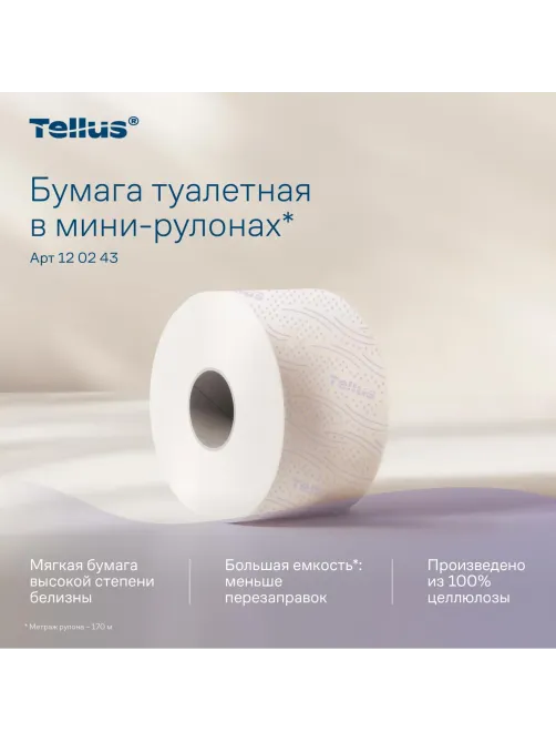 Бумага туалетная Торк/Tellus Премиум T2 2сл170м 850л 12рул/уп_110253/120243
