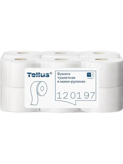 Бумага туалетная д/дисп Торк/Tellus Стандарт Т2 1сл 200м 12рул/уп_120197