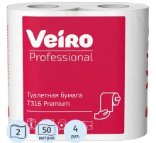 Бумага туалетная Veiro Professional 2сл 50 м 4рул/уп Т316_УГМК