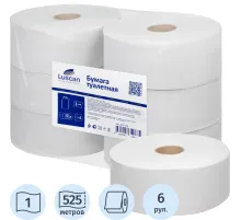 Бумага туалетная д/дисп Luscan Professional 1сл натур втул 525м 6рул/уп
