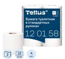 Бумага туалетная Торк/Tellus T4 2сл бел вт 23м 184л 4рул/уп 24уп/бл 120158