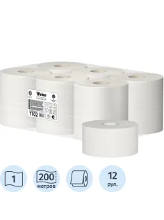 Бумага туалетная д/дисп Veiro Q2 Basic 1сл серая вторич 200м 12рул/уп_T102