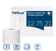 Бумага туалетная Торк/Tellus Премиум T6 2сл бел 90м 27рул/уп_127521/127520