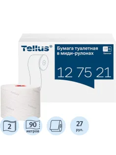 Бумага туалетная Торк/Tellus Премиум T6 2сл бел 90м 27рул/уп_127521/127520