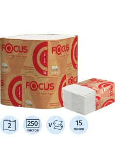 Бумага туалетная д/дисп Focus Premium 2сл 250л15пач/уп_5083735/50202898_п/э