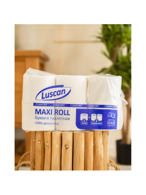 Бумага туалетная Luscan ComfortMax 2сл бел цел 50м 400л 12рул/уп