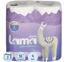 Бумага туалетная Snow Lama 3сл цел 18м 4шт/уп