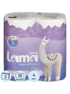 Бумага туалетная Snow Lama 3сл цел 18м 4шт/уп