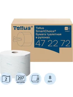 Бумага туалетная д/дисп Торк/Tellus SmartOne Т8 рул с ЦВ 2сл 8рул/уп_472272