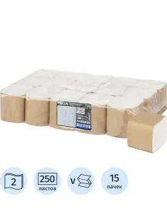 Бумага туалетная д/дисп Focus Smart T3 Vсл 2сл250л15пач/уп_5103035/50204100