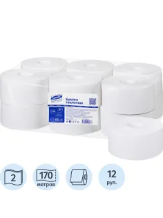Бумага туалетная д/дисп Luscan Professional 2сл бел втор 170м 12рул/уп