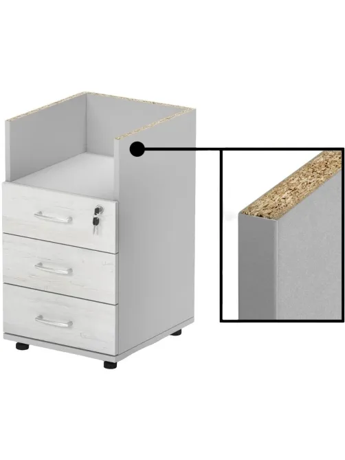 Тумба приставная Мебель Easy St 913922 сосна винтер/серый (549) 3 ящ