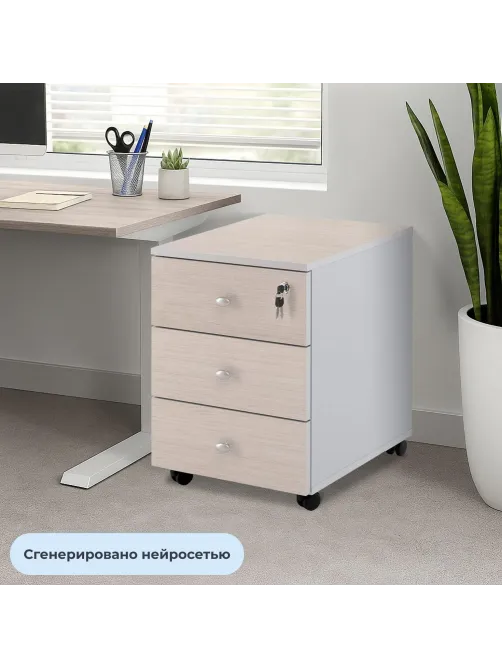 Тумба выкатная Easy Standard LT 16/16 (св.дуб шамони/серый, 400x420x563 мм)