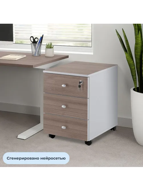 Тумба выкатная Easy Standard LT 16/16 (т. дуб шамони/серый, 400x420x563 мм)