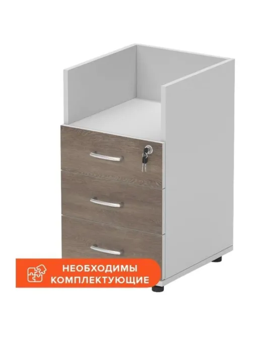 Тумба приставная Мебель Easy St 913922 т.дуб/сер. (570) 3 ящ